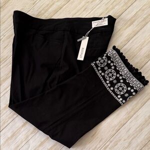 Chico's Black Decorative Slim Leg Pants